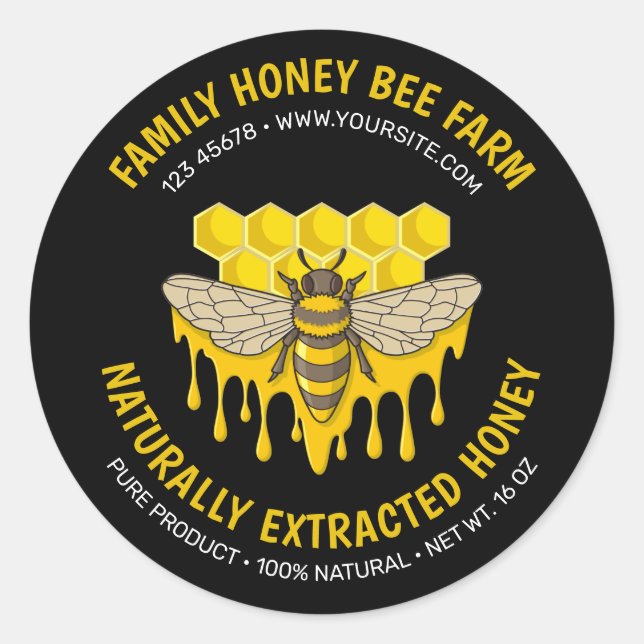 Étiquette de miel Bee Hive (Devant)