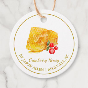 Étiquette de miel de canneberge infusé au miel Sim