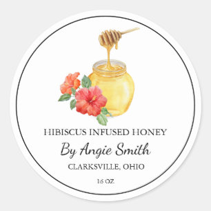 Étiquette de miel de hibiscus infusé simple