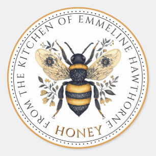 Étiquette de miel floral d'abeille élégante