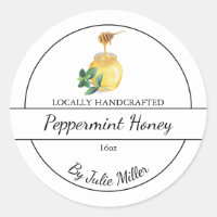 Étiquette de miel infusé à la menthe poivrée fait