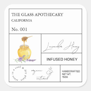 Étiquette de miel infusé Apothecary Lavender