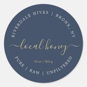 Étiquette de miel minimal Pure Raw Local