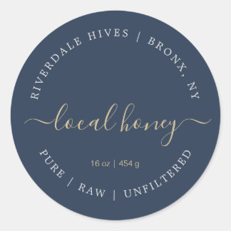 Étiquette de miel minimal Pure Raw Local
