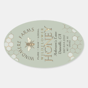 Étiquette de miel Queenline 16/32oz Honeycomb Bee