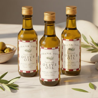 Étiquette de mini bouteille d'huile d'olive pour l