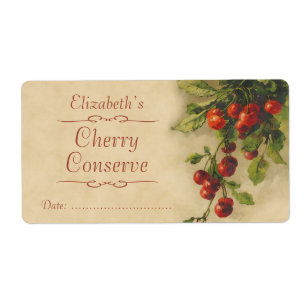 Étiquette de mise en boîte de cerise