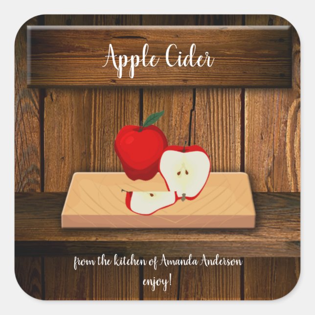 Étiquette de mise en conserve de cidre de pomme (Devant)
