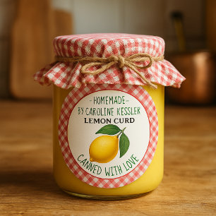 Étiquette de mise en conserve de lemon curd fait m