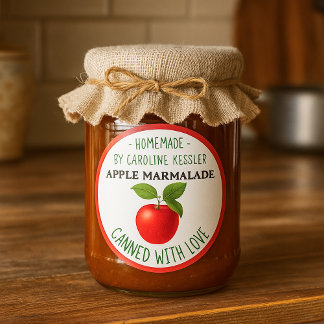 Étiquette de mise en conserve de marmelade de pomm