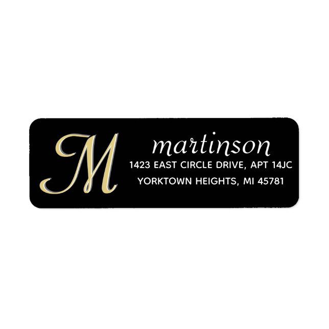 Étiquette de monogramme couleur couleur personnali (Devant)