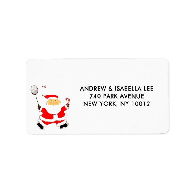 Étiquette de Noël Badminton (Devant)
