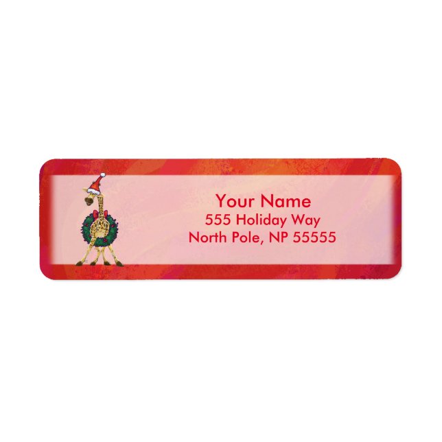 Étiquette de Noël de la Giraffe Festive (Devant)