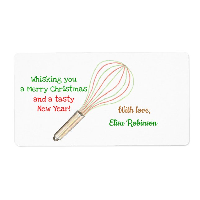 Étiquette de Noël / Étiquette de cuisson (vert rou (Devant)