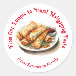 Étiquette de Noël Lumpia aux Philippines
