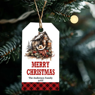 Étiquette de Noël occidentale personnalisée avec n