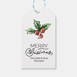 Étiquette de Noël personnalisée avec éléments d'aq