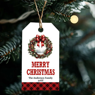 étiquette de Noël personnalisée typographie Far We