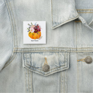 Étiquette de nom classique citrouille floral