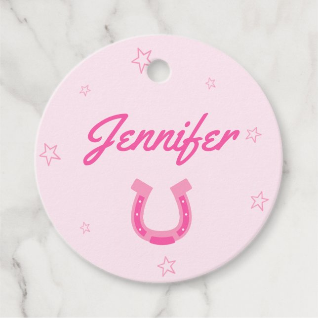 Étiquette de nom de fête de bachelorette Cowgirl r (Devant)