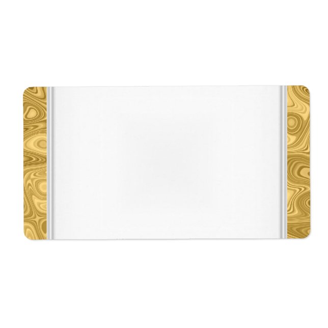 Étiquette de nom de fête or Blanc (Devant)