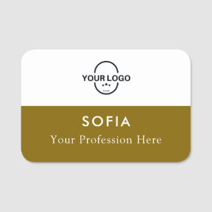 Étiquette de nom de l'employé Logo personnalisé Pl