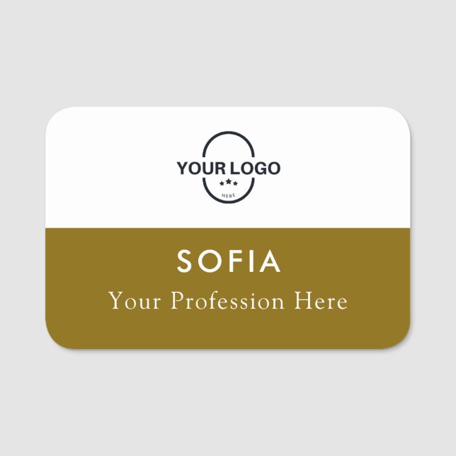 Étiquette de nom de l'employé Logo personnalisé Pl (Devant)