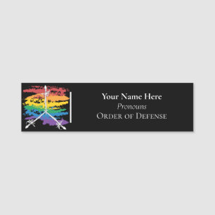 Étiquette de nom de l'ordre de défense arc-en-ciel