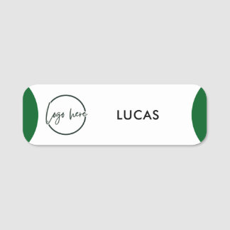 Étiquette de nom de personnel de base de logo d'en