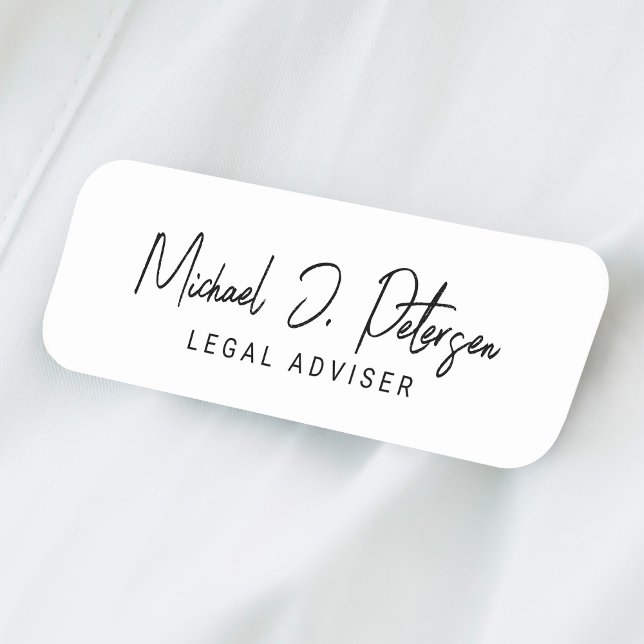 Étiquette de nom de script simple professionnel de (Créateur téléchargé)