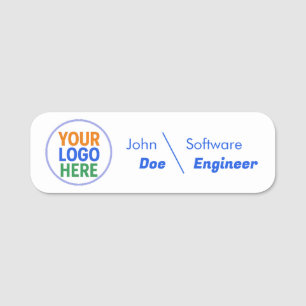 étiquette de nom d'employé à logo personnalisé bon