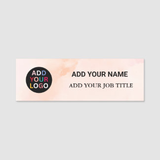 Étiquette de nom d'entreprise en marbre rose Logo