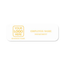 Étiquette de nom d'entreprise personnalisée blanch