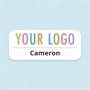 Étiquette de nom d'épingle de sécurité avec logo d