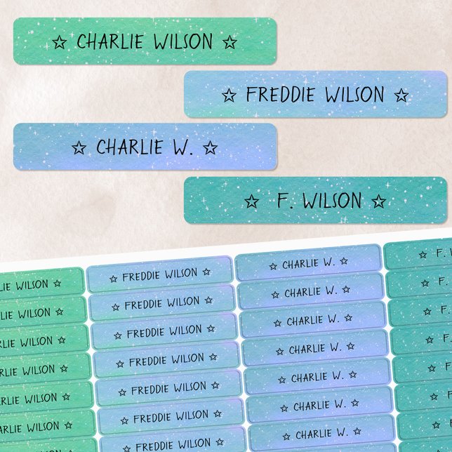 Étiquette de nom étanche codée par couleur vert bl (Créateur téléchargé)