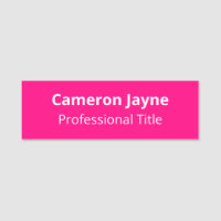 Étiquette de nom Hot Pink 3x1 sans logo magnétique