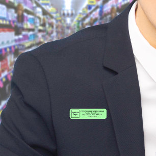 Étiquette de nom long vert clair de marque commerc