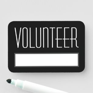 Étiquette de nom Luxury Classy "VOLUNTEER"