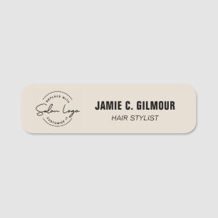 Étiquette de nom neutre Logo personnalisé Salon co