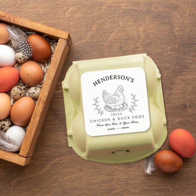 Étiquette de nom personnalisé Farm Fresh Eggs, Boî (Créateur téléchargé)