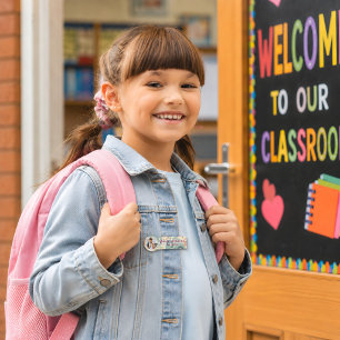 Étiquette de nom personnalisée couleur mignonne po