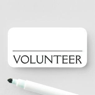 Étiquette de nom "VOLONTAIRE" professionnelle