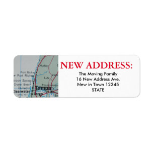 Étiquette de nouvelle adresse Tampa