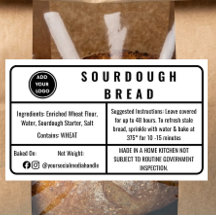 Étiquette de pain au levain de la boulangerie Whit