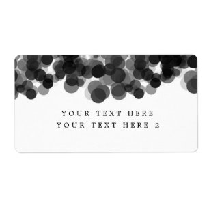 Étiquette de paquet de fête points de caviar noir 