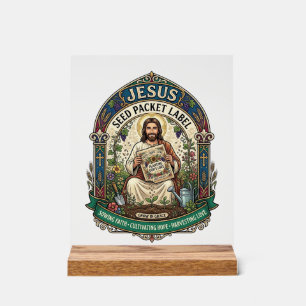 étiquette de paquet de graines de Jésus étiquette