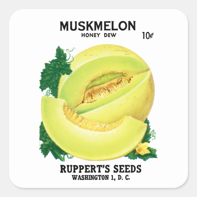 Étiquette de paquets de graines de melon musqué (D (Devant)