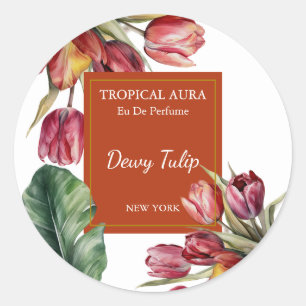 Étiquette de parfum de tulipe