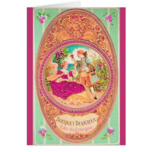 Étiquette de parfum victorien colonial français