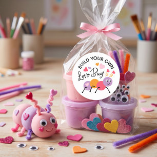 Étiquette de pâte à modeler « Construisez un amour